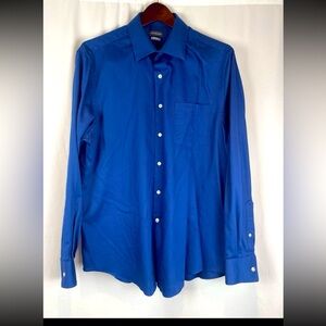 Men ’s Dark Blue Button-up Shirt - Van Heusen - Size 16 1/2